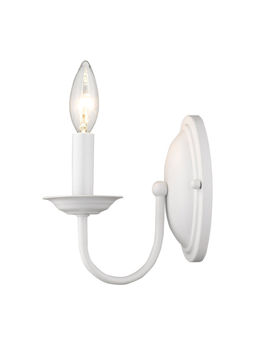 Home Basics 1 Light 4 inch White Wall Sconce Wall Light