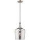 Art Glass 1 Light 9 inch Brushed Nickel Mini Pendant Ceiling Light