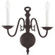 Williamsburgh 2 Light 13 inch Bronze Wall Sconce Wall Light