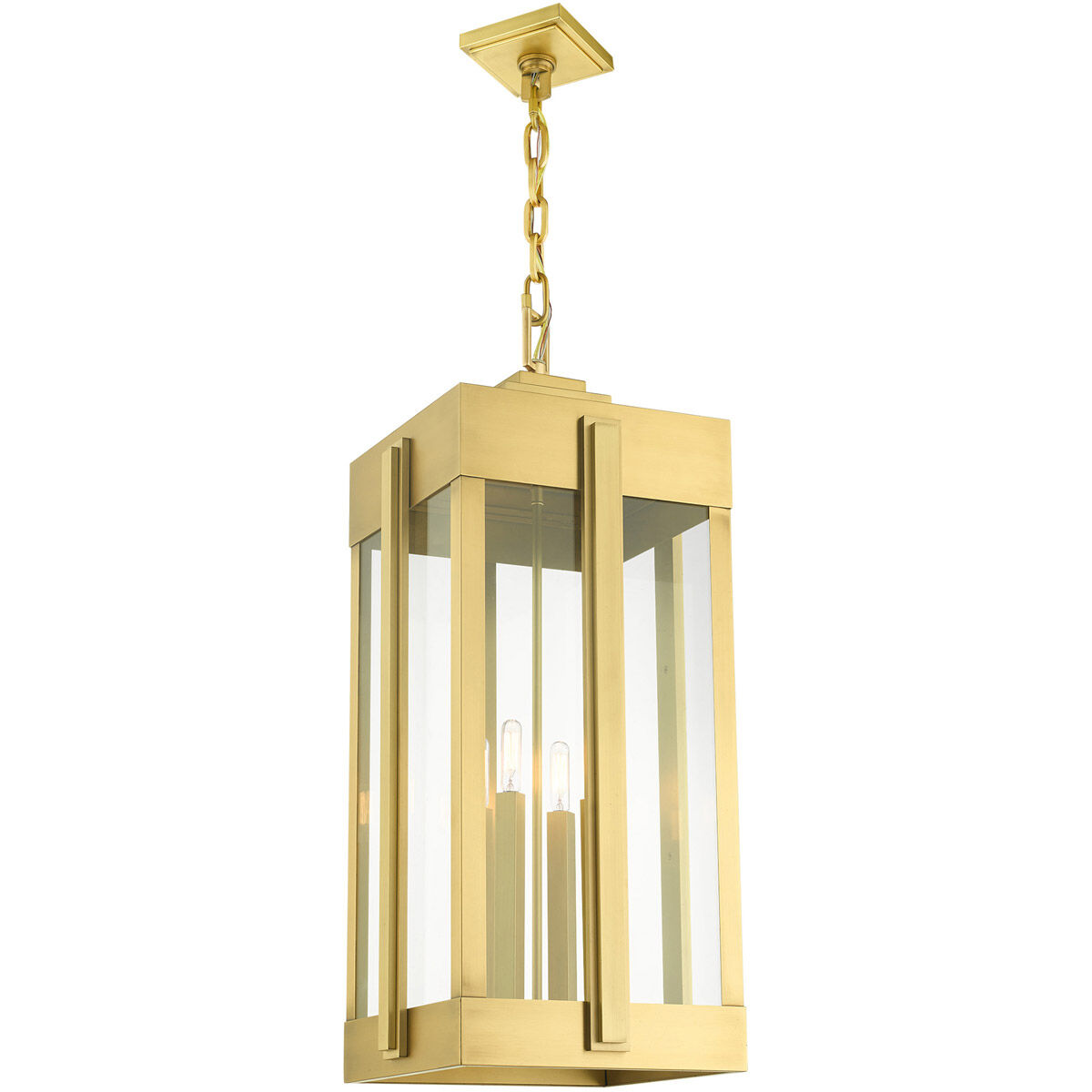 Lexington 4 Light 13 inch Natural Brass Outdoor Pendant Lantern