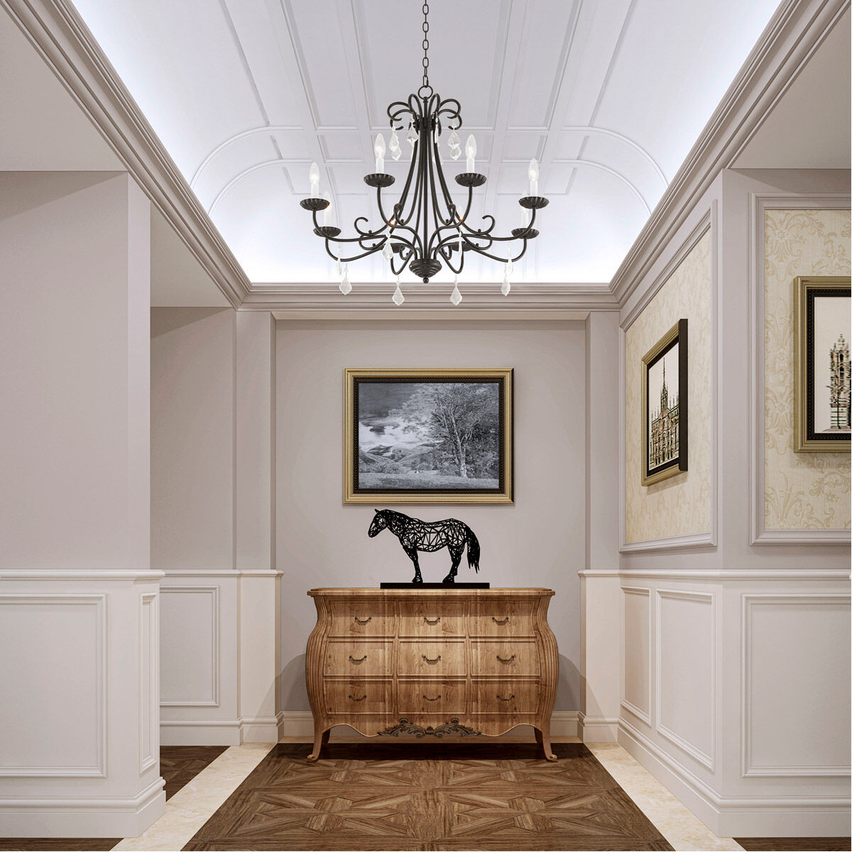 Daphne 8 Light 30 inch English Bronze Chandelier Ceiling Light