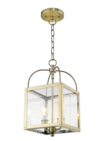 Milford 2 Light 8 inch Antique Brass Convertible Mini Pendant/Ceiling Mount Ceiling Light