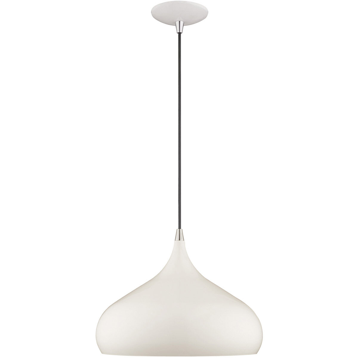Allison 1 Light 13.75 inch Shiny White Mini Pendant Ceiling Light