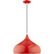 Allison 1 Light 16 inch Shiny Red Mini Pendant Ceiling Light