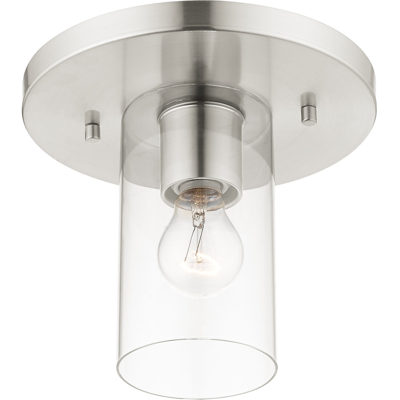 Zurich 1 Light 9 inch Brushed Nickel Flush Mount Ceiling Light