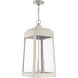 Oslo 3 Light 11 inch Brushed Nickel Outdoor Pendant Lantern