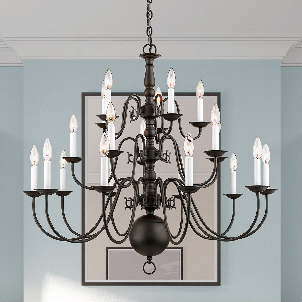 Williamsburgh 20 Light 36 inch Bronze Chandelier Ceiling Light