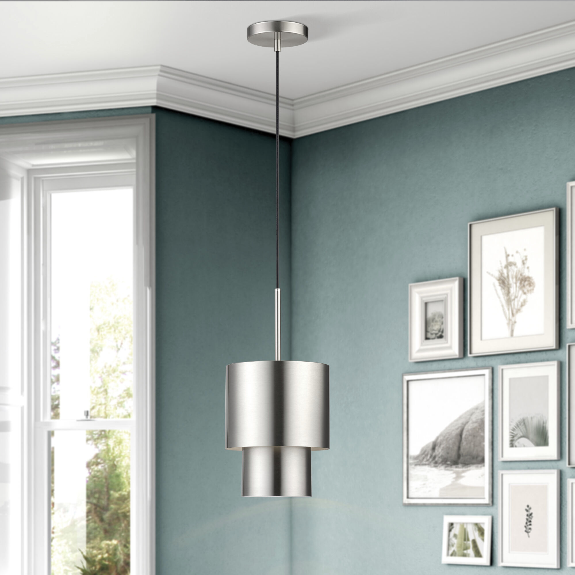 Zolana 1 Light 8.5 inch Brushed Nickel Mini Pendant Ceiling Light