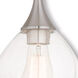 Art Glass 1 Light 7 inch Brushed Nickel Mini Pendant Ceiling Light