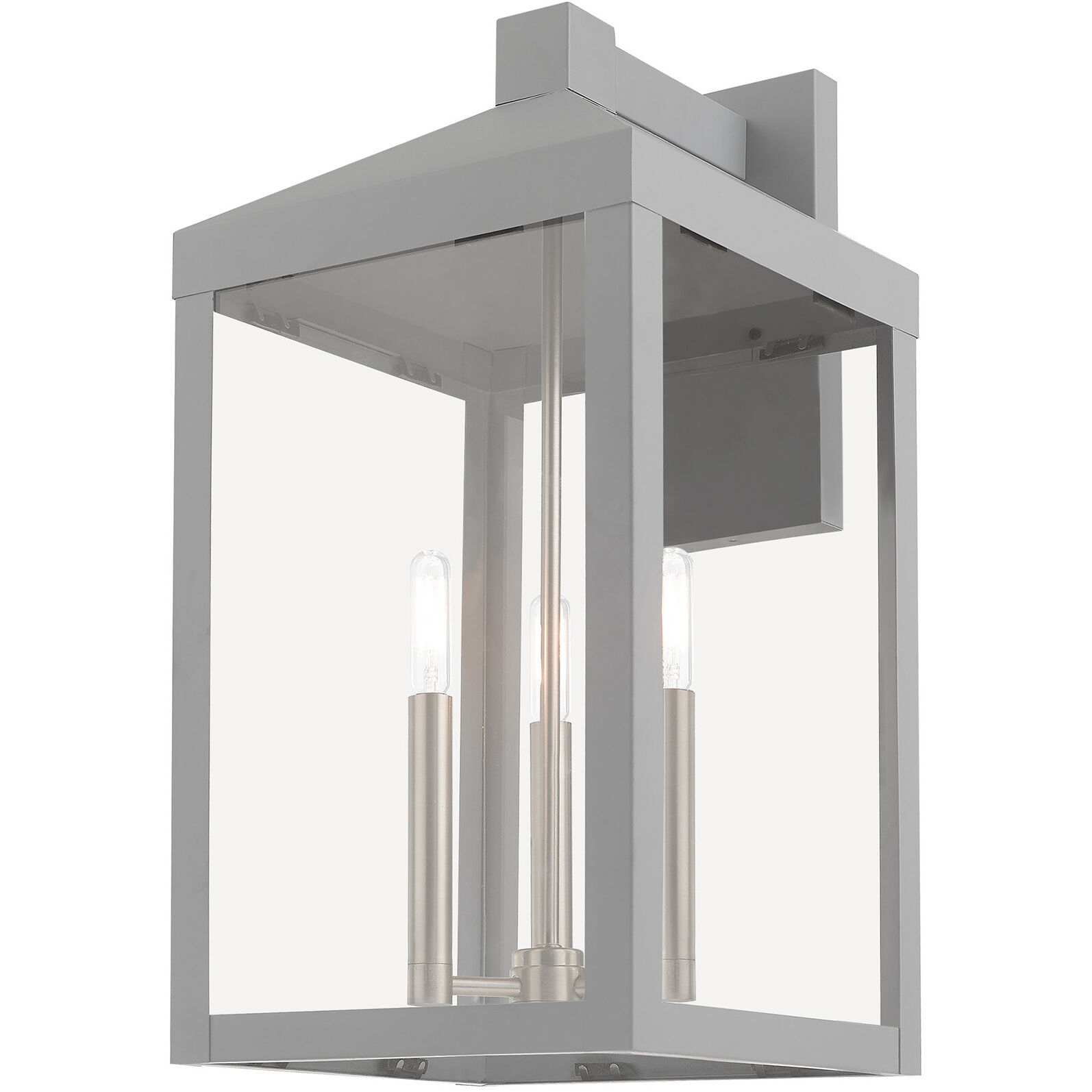 Nyack 3 Light 22 inch Nordic Gray Outdoor Wall Lantern