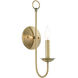 Estate 1 Light 5 inch Antique Brass Sconce Wall Light