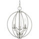 Arabella 3 Light 12 inch Brushed Nickel Convertible Mini Chandelier/ Semi-Flush Ceiling Light, Globe