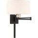 Allison 24 inch 100.00 watt Black Swing Arm Wall Lamp Wall Light