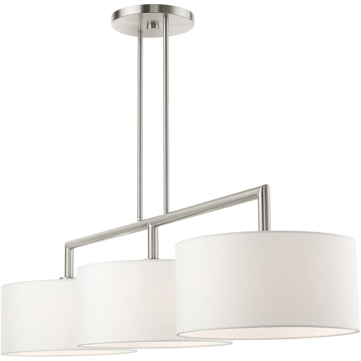 Meridian 3 Light 51 inch Brushed Nickel Linear Chandelier Ceiling Light