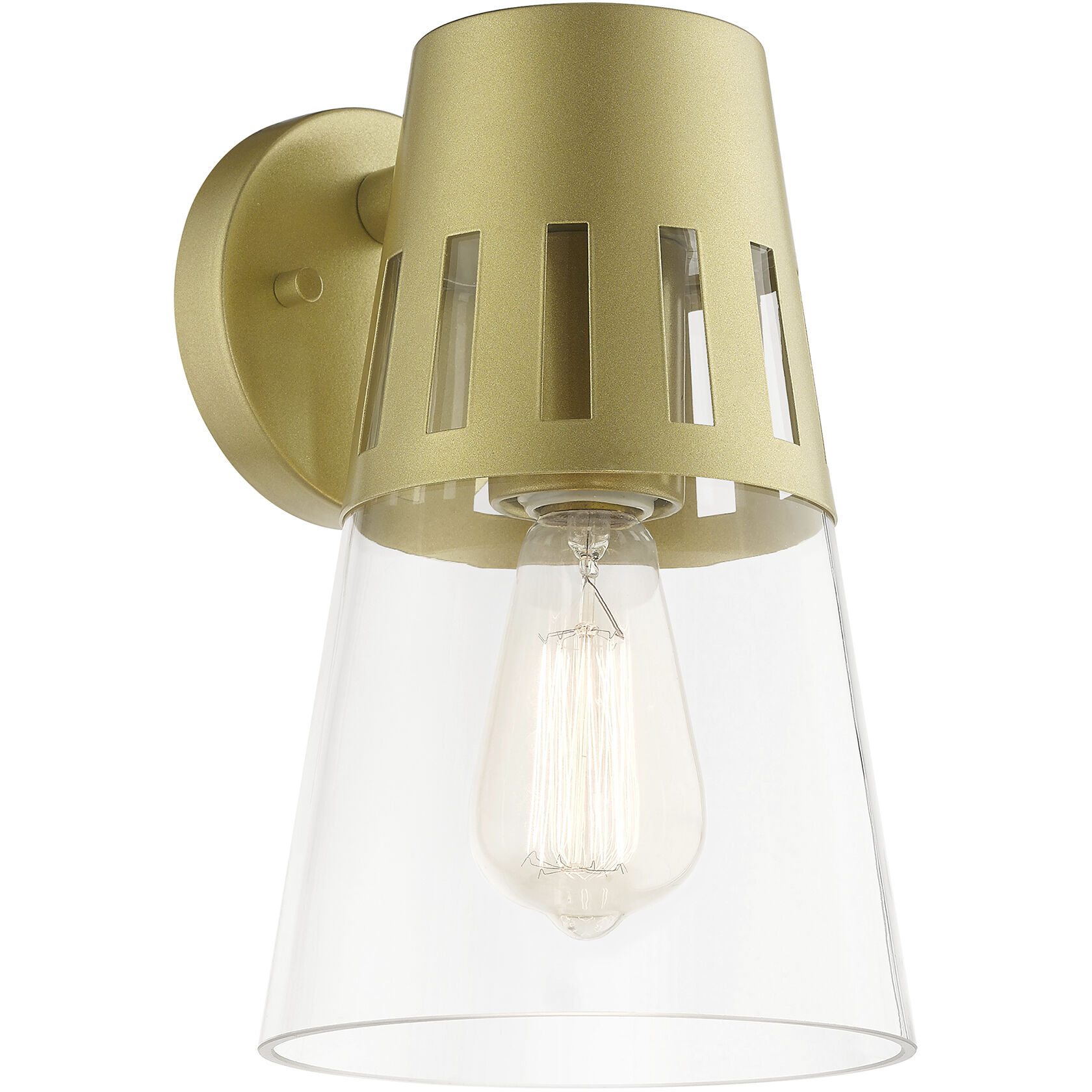 Covington 1 Light 11 inch Soft Gold Outdoor Wall Lantern, Medium