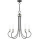 Bari 5 Light 25 inch Scandinavian Gray with Brushed Nickel Accents Chandelier Ceiling Light