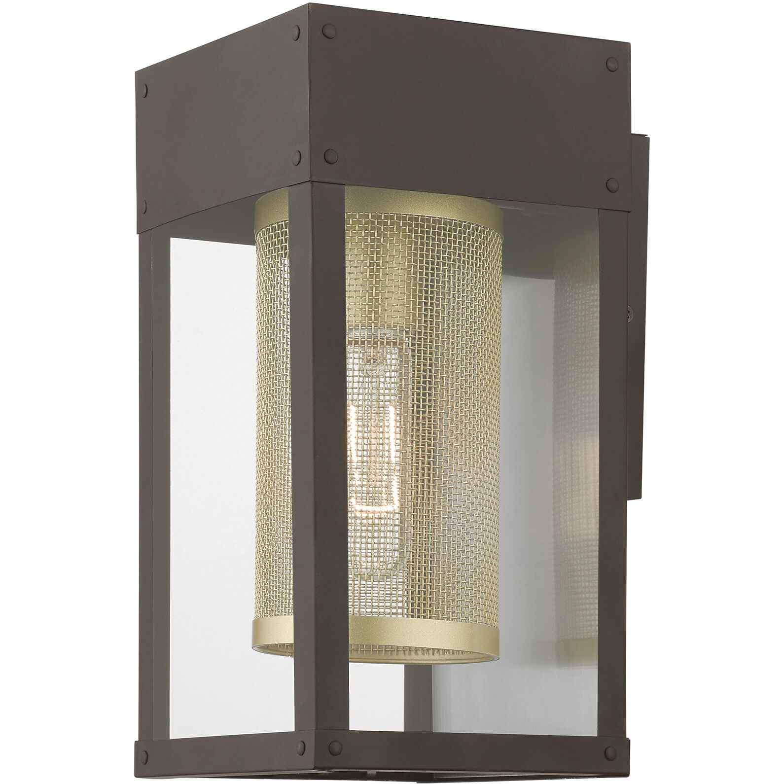 Franklin 1 Light 12 inch Bronze with Soft Gold Candle Outdoor Wall Lantern