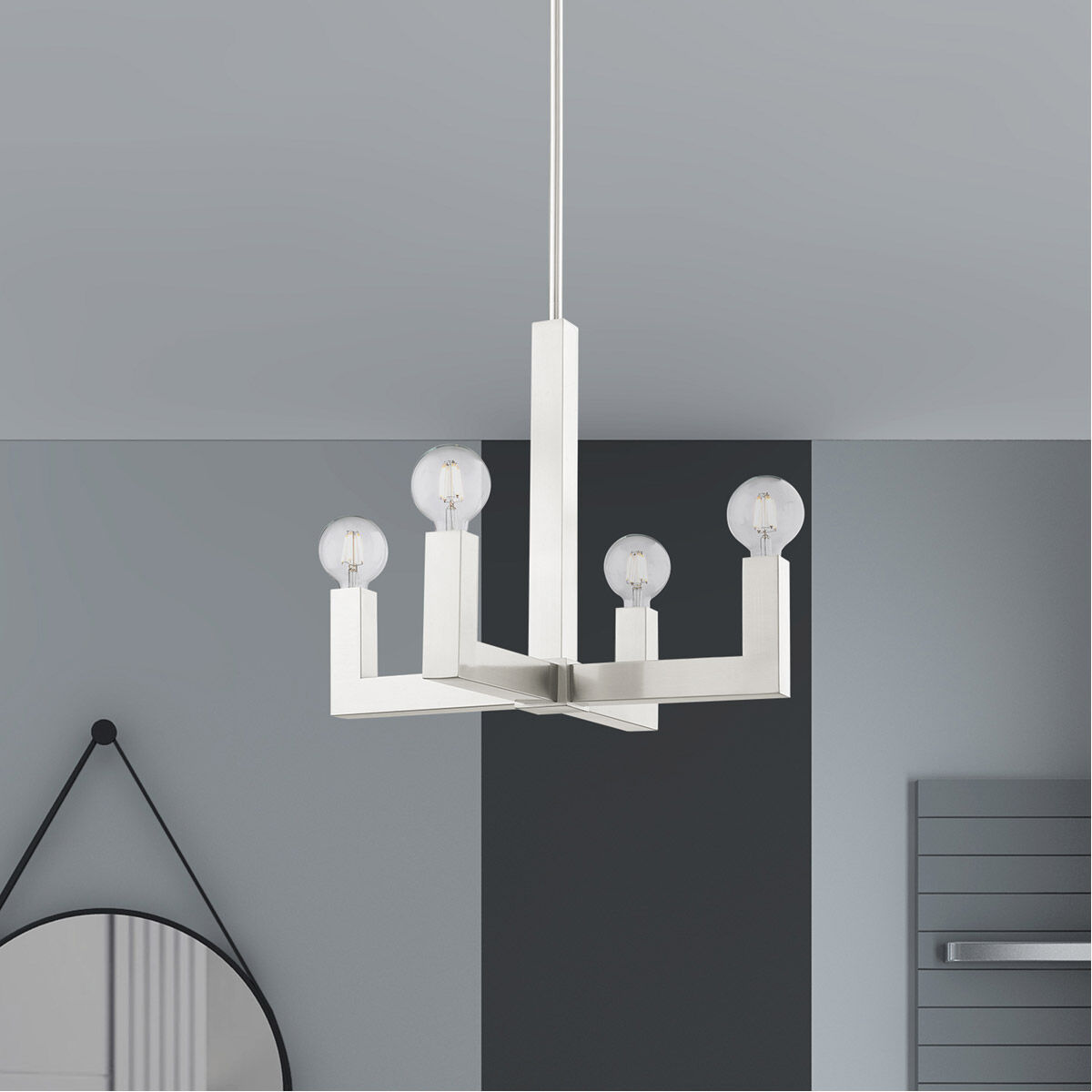 Solna 4 Light 20 inch Brushed Nickel Chandelier Ceiling Light