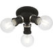 Lansdale 3 Light 7 inch Black with Brushed Nickel Accents Flush Mount Ceiling Light