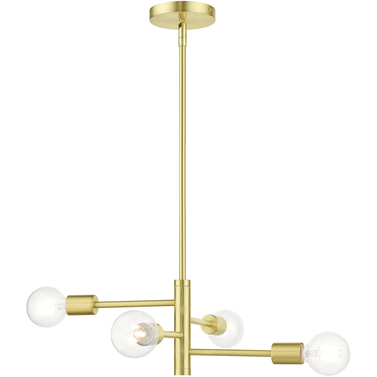 Bannister 4 Light 18 inch Satin Brass Chandelier Ceiling Light