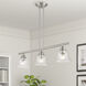 Moreland 3 Light 30 inch Brushed Nickel Linear Chandelier Ceiling Light