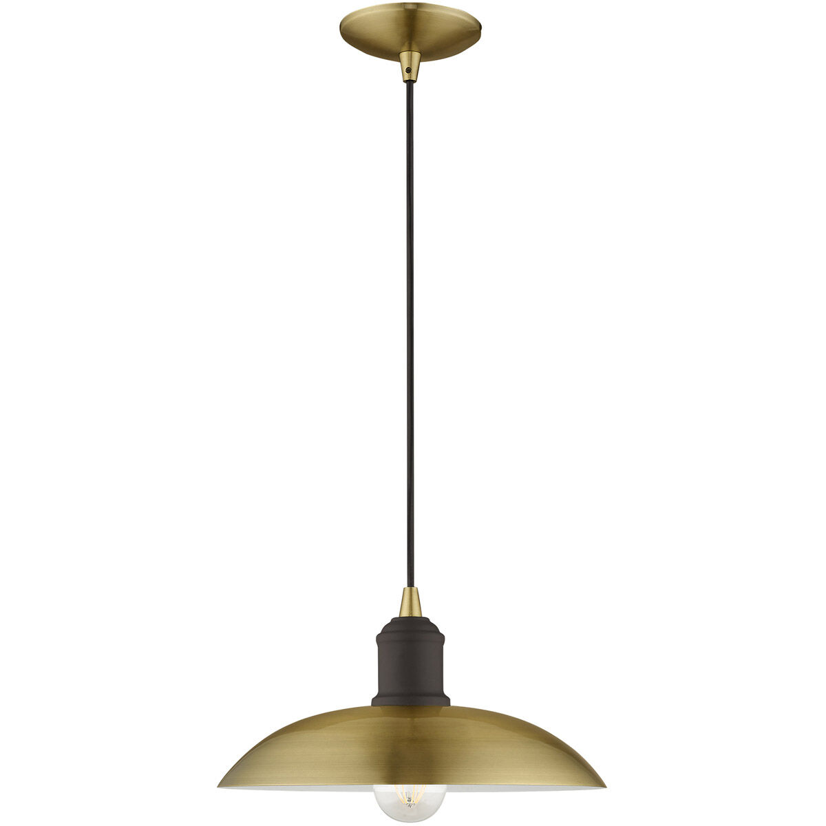 Allison 1 Light 12.5 inch Antique Brass Mini Pendant Ceiling Light