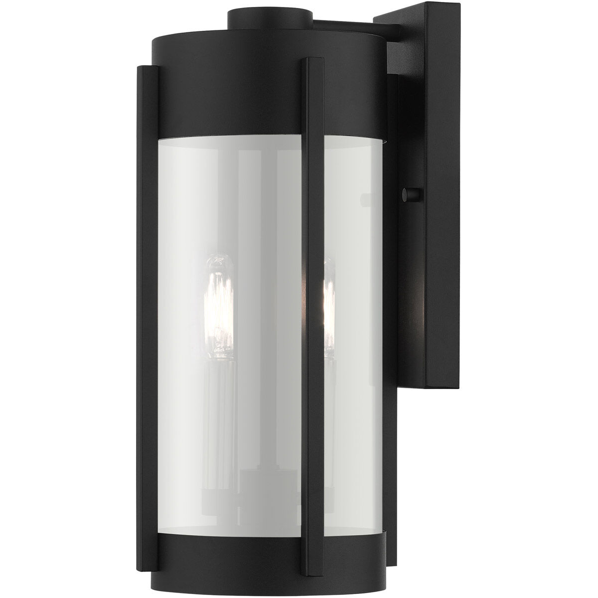 Sheridan 2 Light 16 inch Black with Brushed Nickel Candles Outdoor Wall Lantern