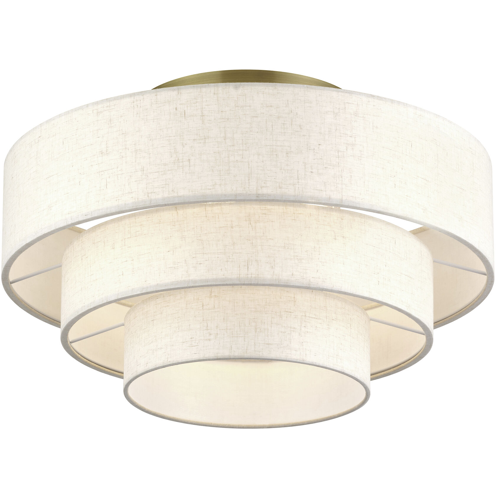 Manorwood 4 Light 21 inch Antique Brass Semi Flush Mount Ceiling Light, Extra Large