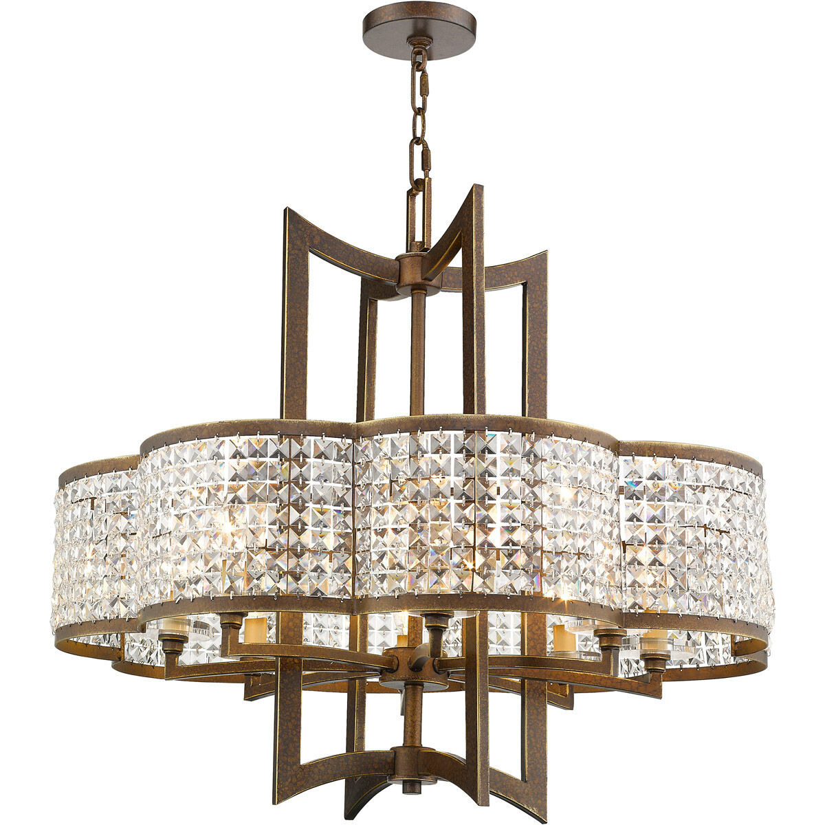 Grammercy 8 Light 30 inch Hand Painted Palacial Bronze Chandelier Ceiling Light