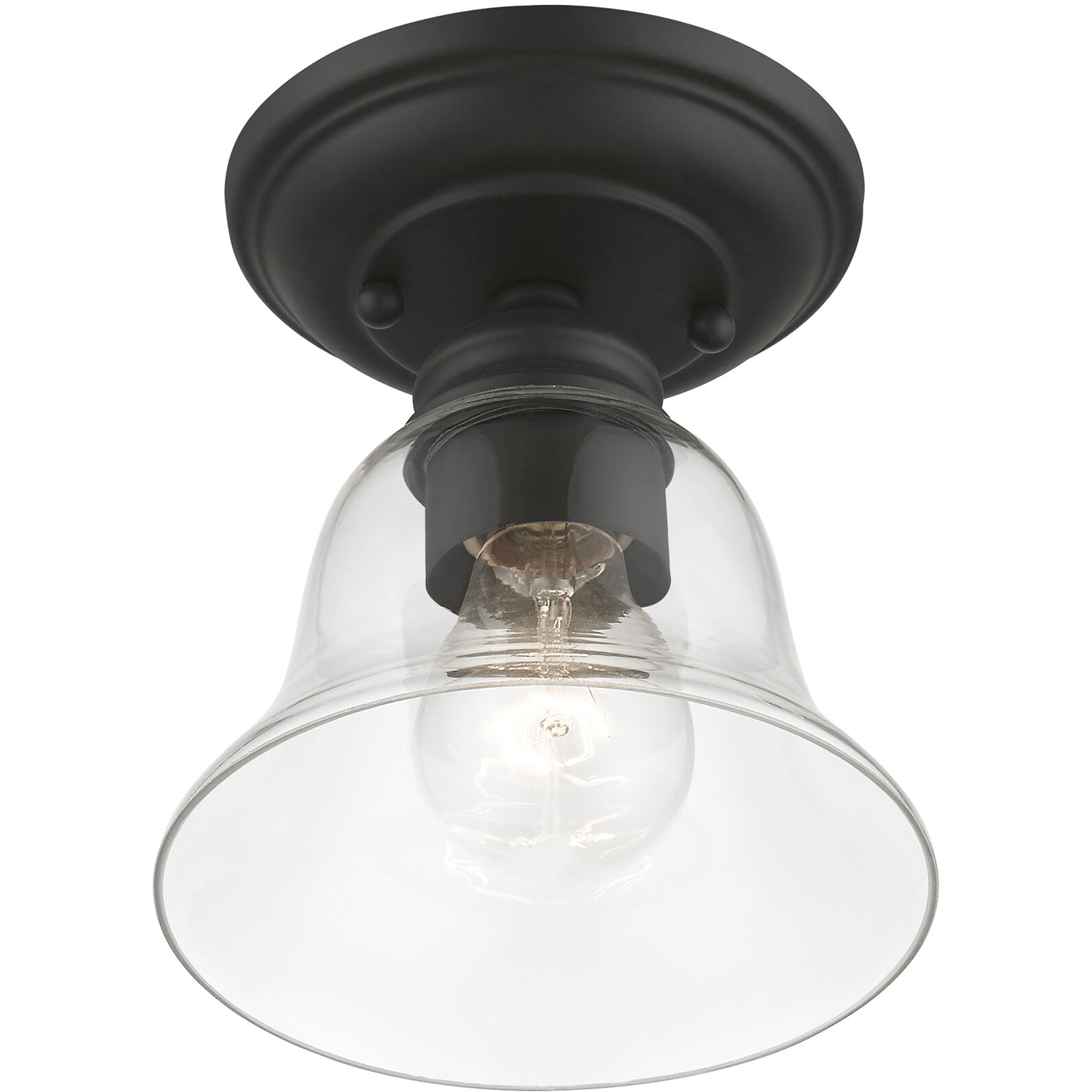 Moreland 1 Light 6 inch Black Small Semi-Flush Ceiling Light, Small