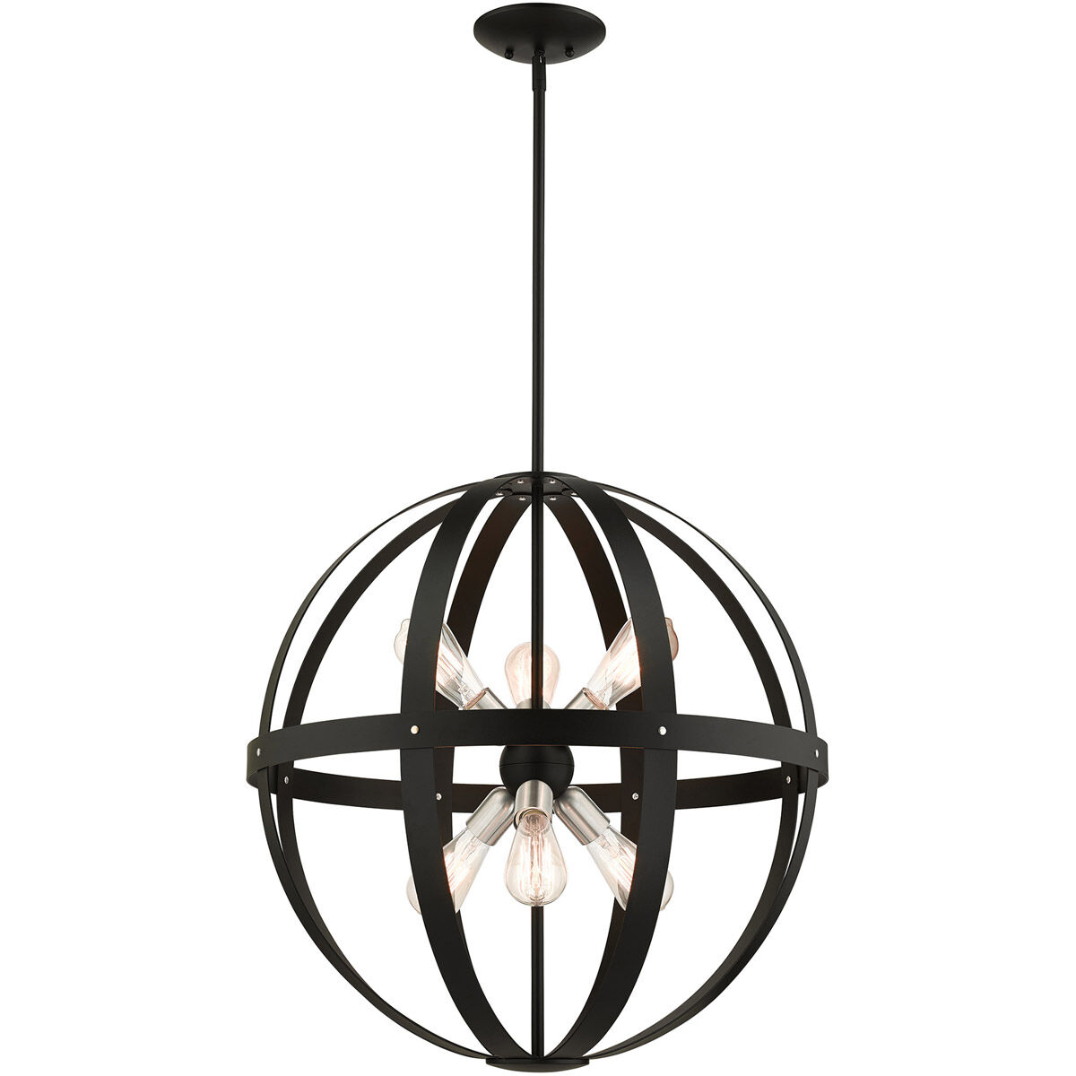 Stoneridge 6 Light 24 inch Textured Black Pendant Chandelier Ceiling Light