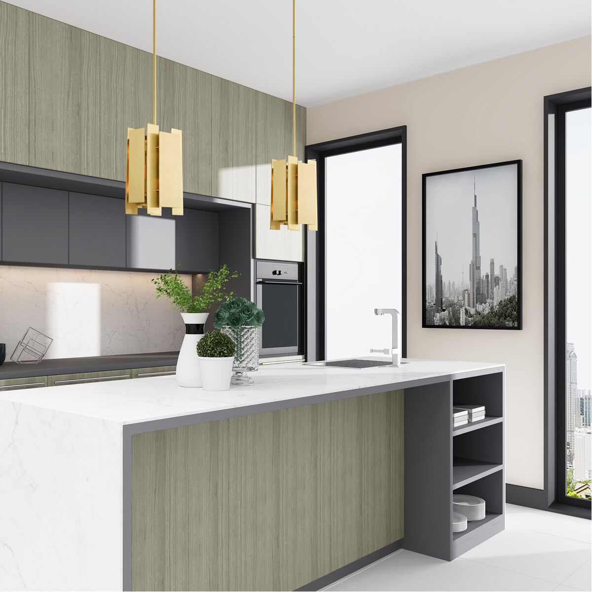 Varick 1 Light 7 inch Satin Brass Mini Pendant Ceiling Light