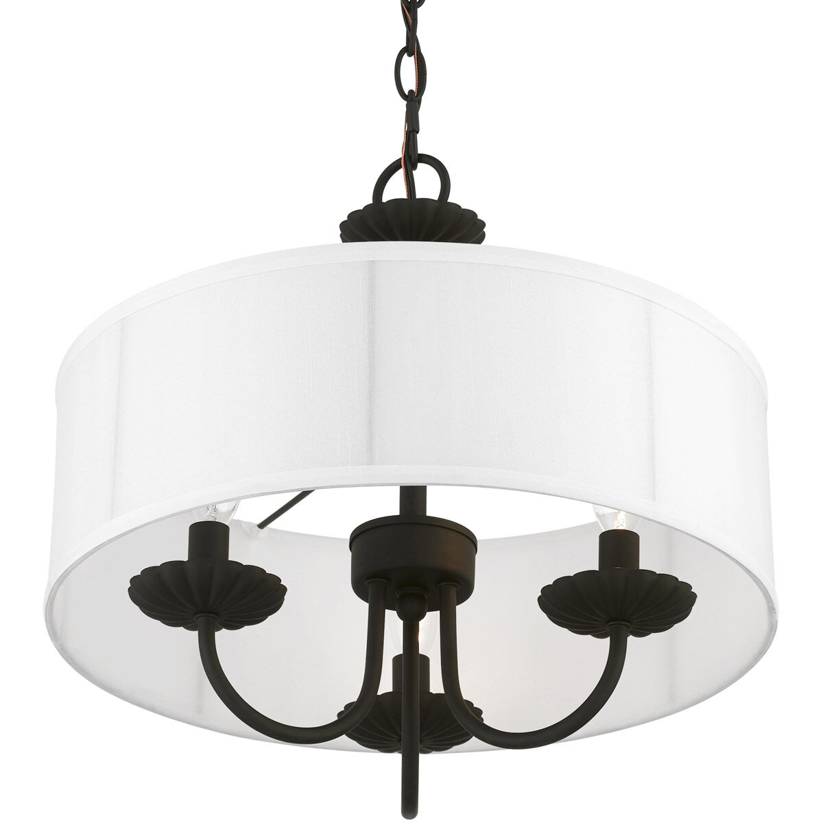 Brookdale 3 Light 16 inch Black Pendant Chandelier Ceiling Light