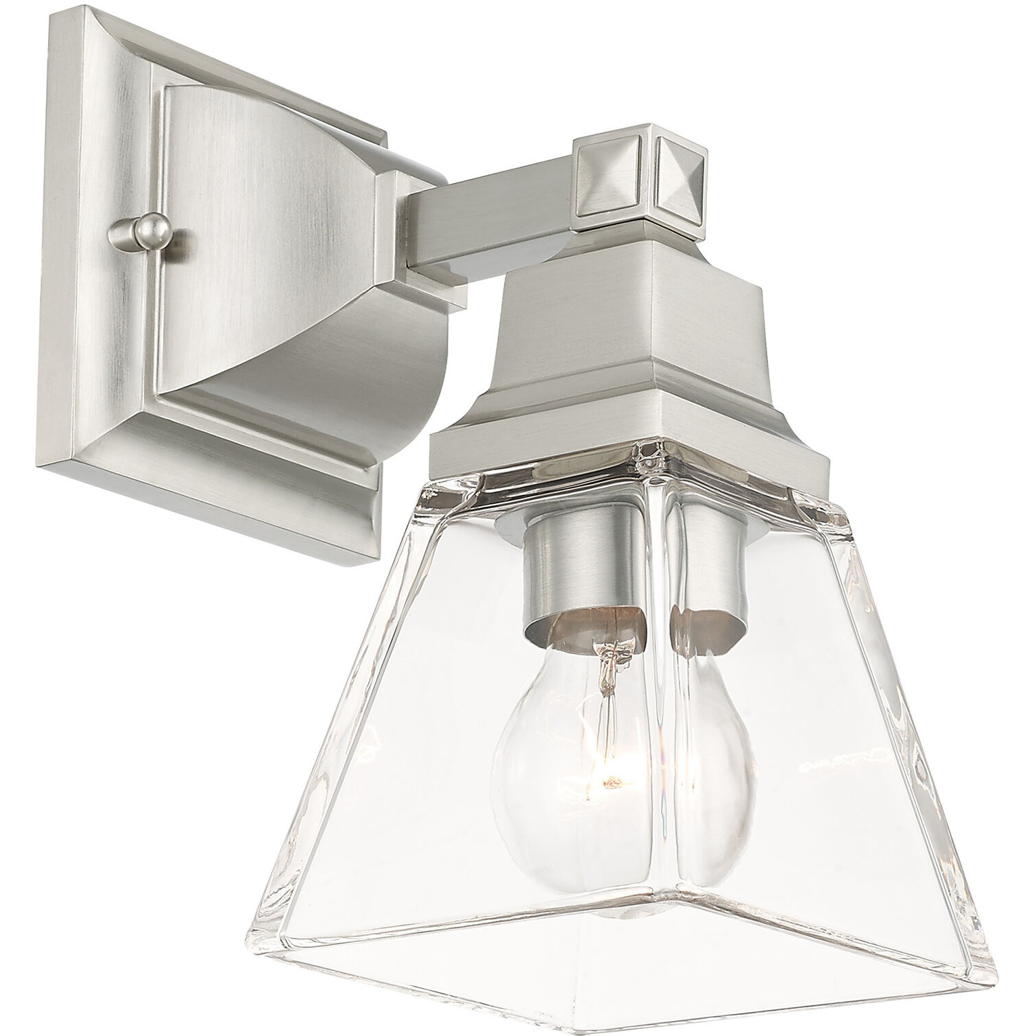 Mission 1 Light 5 inch Brushed Nickel Sconce Wall Light