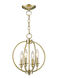 Milania 4 Light 13 inch Antique Brass Convertible Mini Chandelier/Ceiling Mount Ceiling Light
