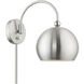Stockton 15 inch 60.00 watt Brushed Nickel with Polished Chrome Accents Swing Arm Wall Lamp Wall Light