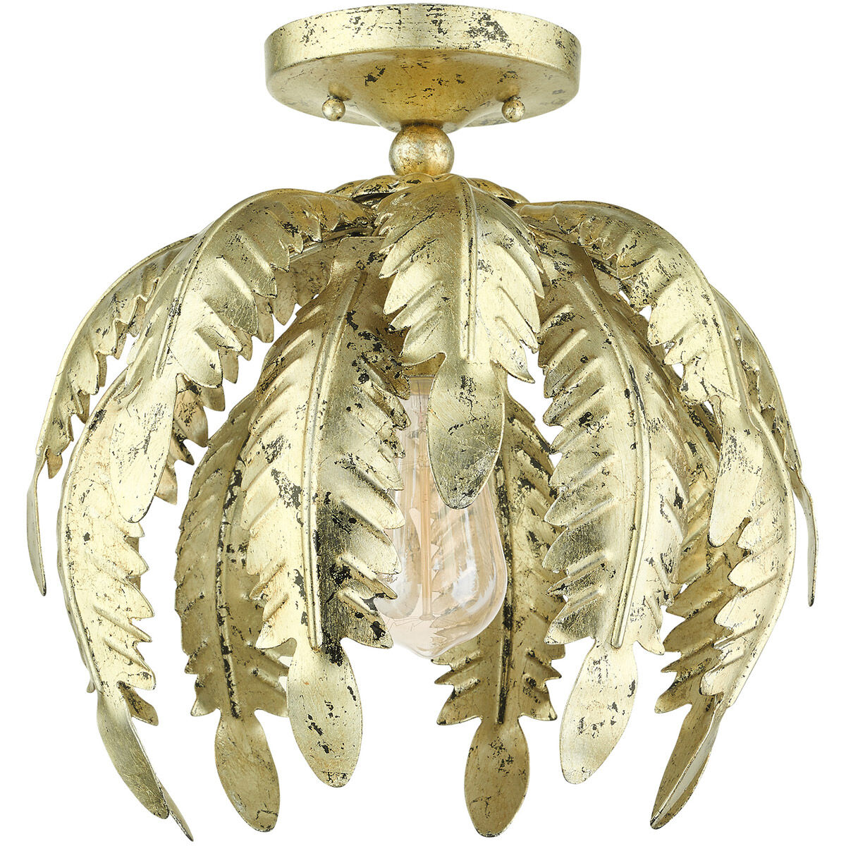 Acanthus 1 Light 12.63 inch Winter Gold Semi Flush Ceiling Light