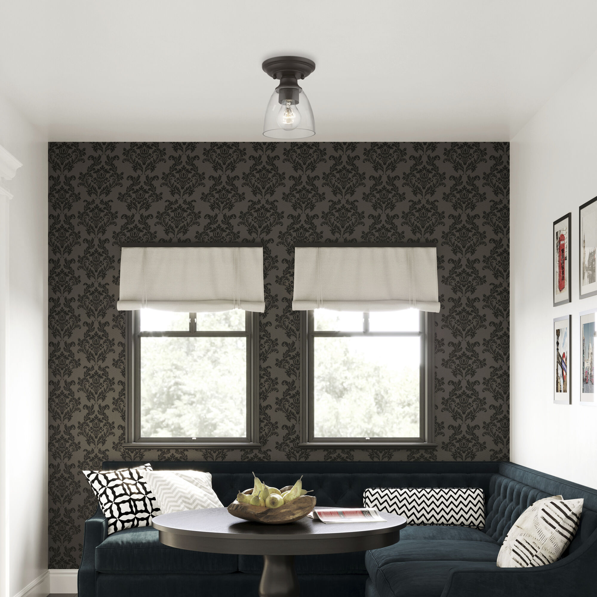 Montgomery 1 Light 5 inch Bronze Semi-Flush Ceiling Light, Petite