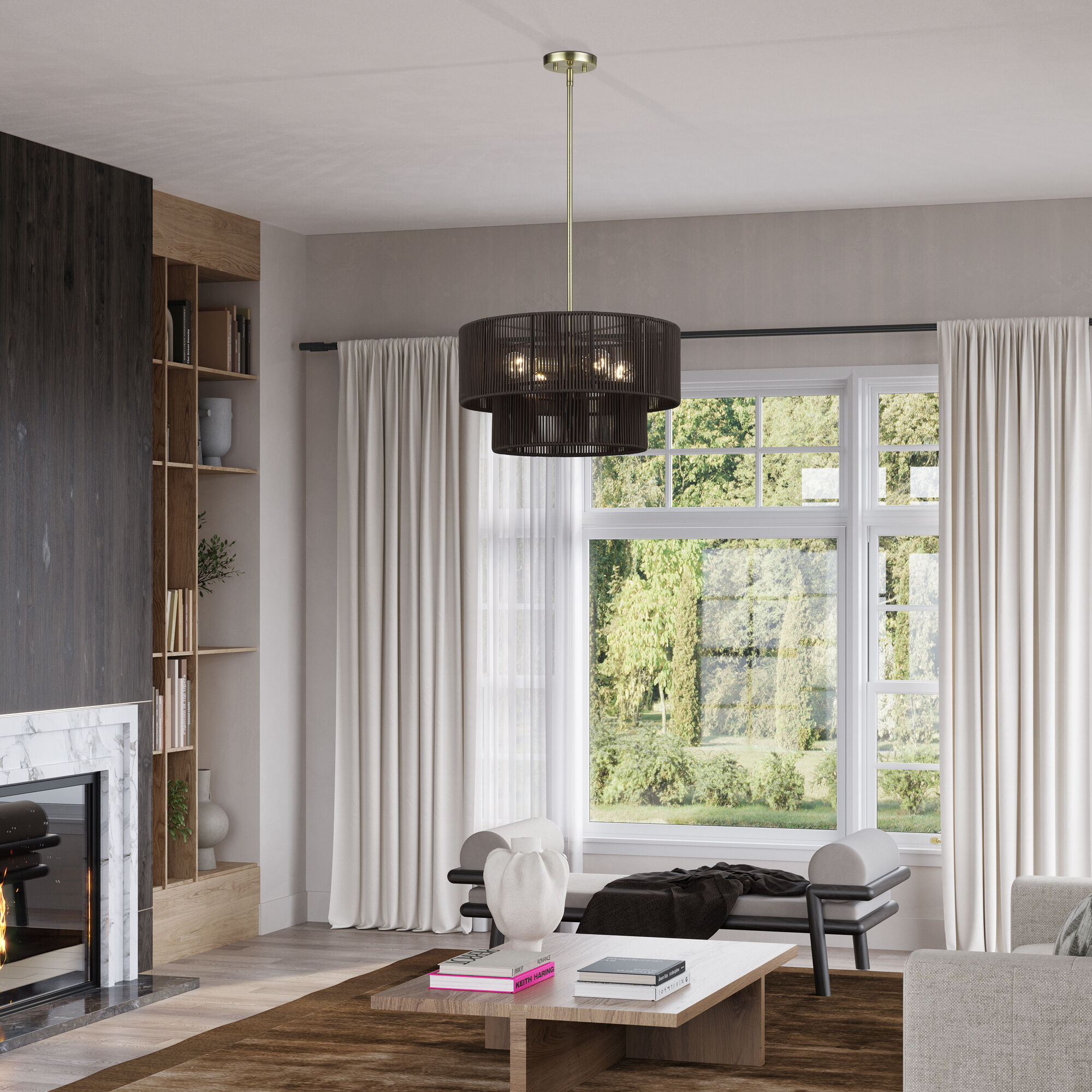 Acordia 4 Light 20 inch Antique Brass Pendant Chandelier Ceiling Light