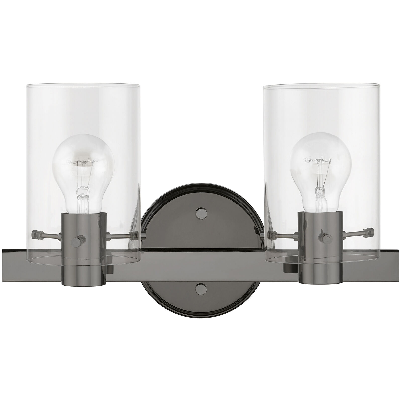 Munich 2 Light 15 inch Black Chrome Vanity Sconce Wall Light