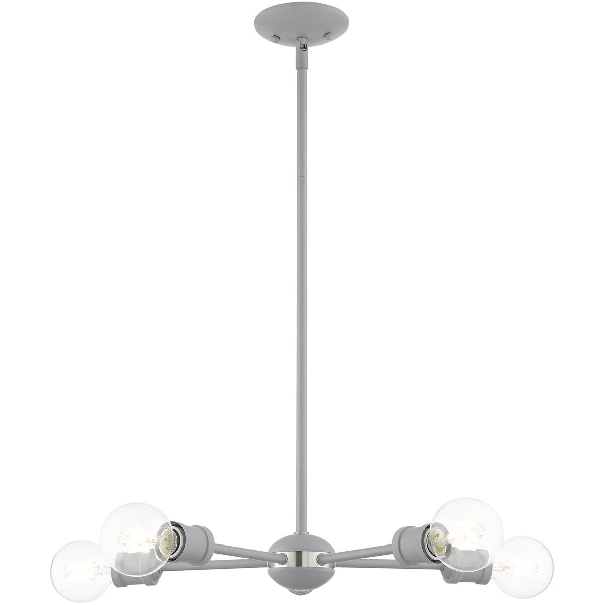Lansdale 5 Light 19 inch Nordic Gray with Brushed Nickel Accents Chandelier Ceiling Light