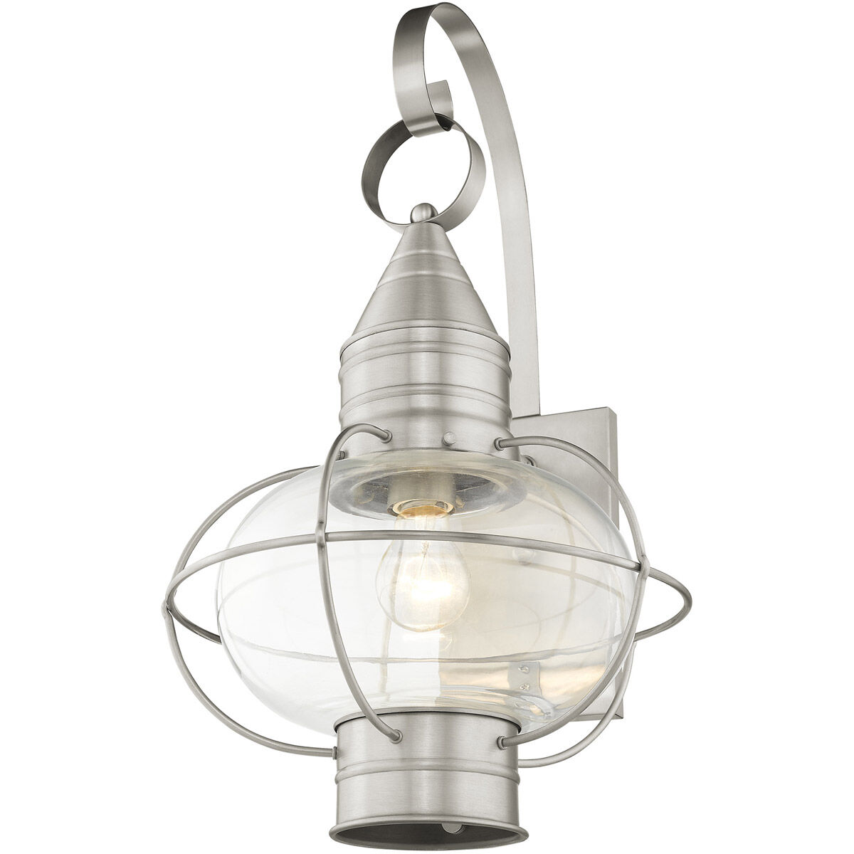 Newburyport 1 Light 21 inch Brushed Nickel Outdoor Wall Lantern