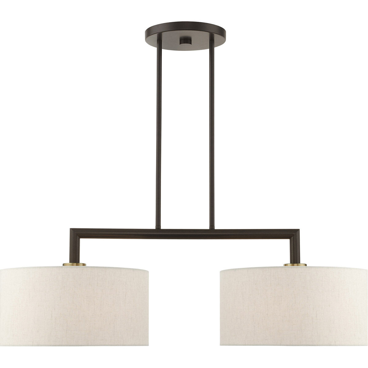 Meridian 2 Light 35 inch English Bronze Linear Chandelier Ceiling Light