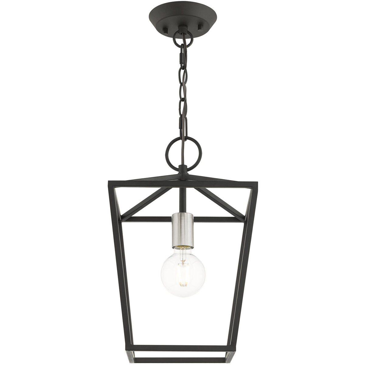 Devone 1 Light 10 inch Black Convertible Semi Flush/Lantern Ceiling Light