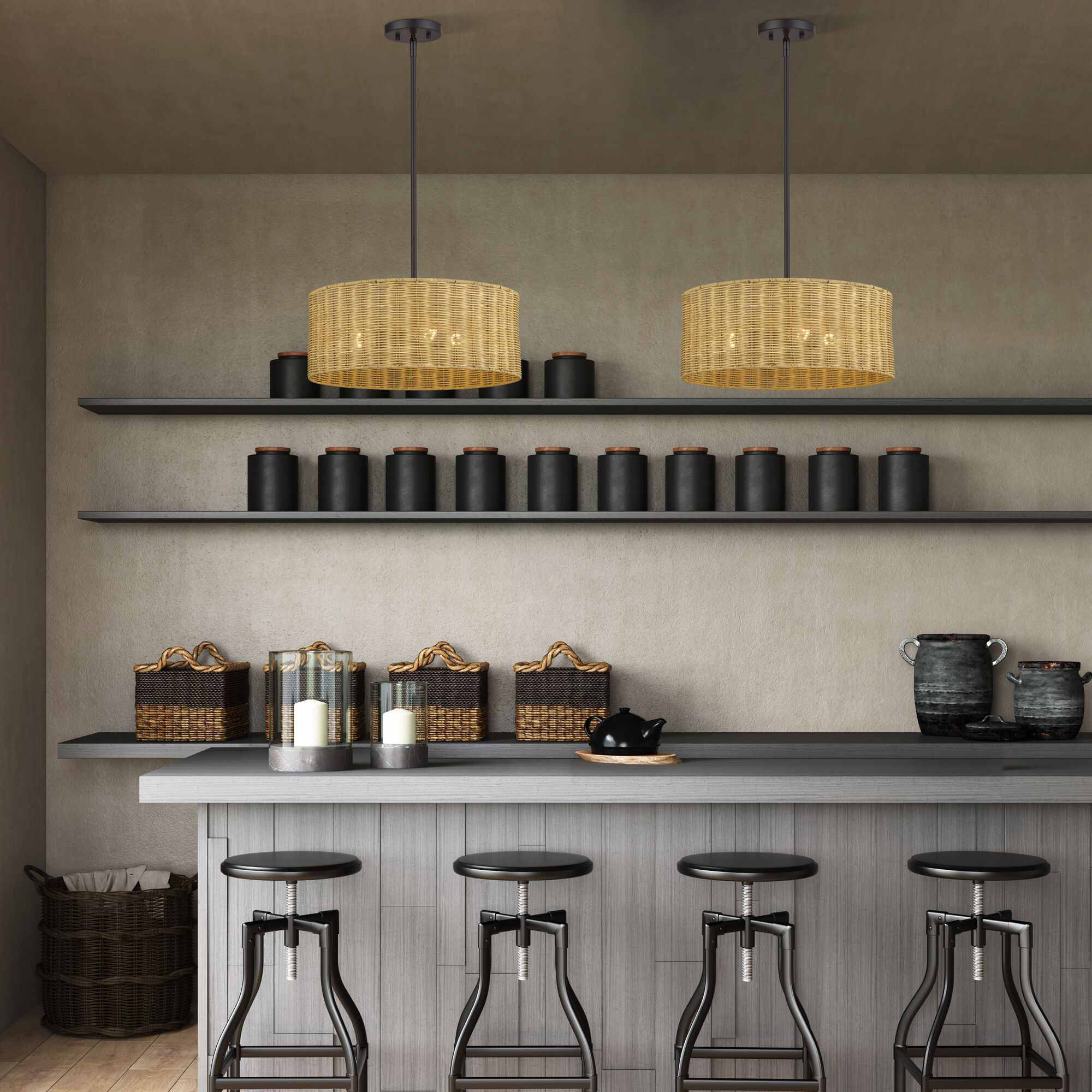 Weavington 3 Light 18 inch Bronze Pendant Chandelier Ceiling Light