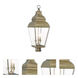 Exeter 3 Light 28.25 inch Antique Brass Large Outdoor Post Top Lantern