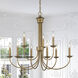 Estate 9 Light 30 inch Antique Gold Leaf Chandelier Ceiling Light, Large, 2-Tier