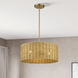 Weavington 3 Light 18 inch Antique Gold Leaf Pendant Chandelier Ceiling Light
