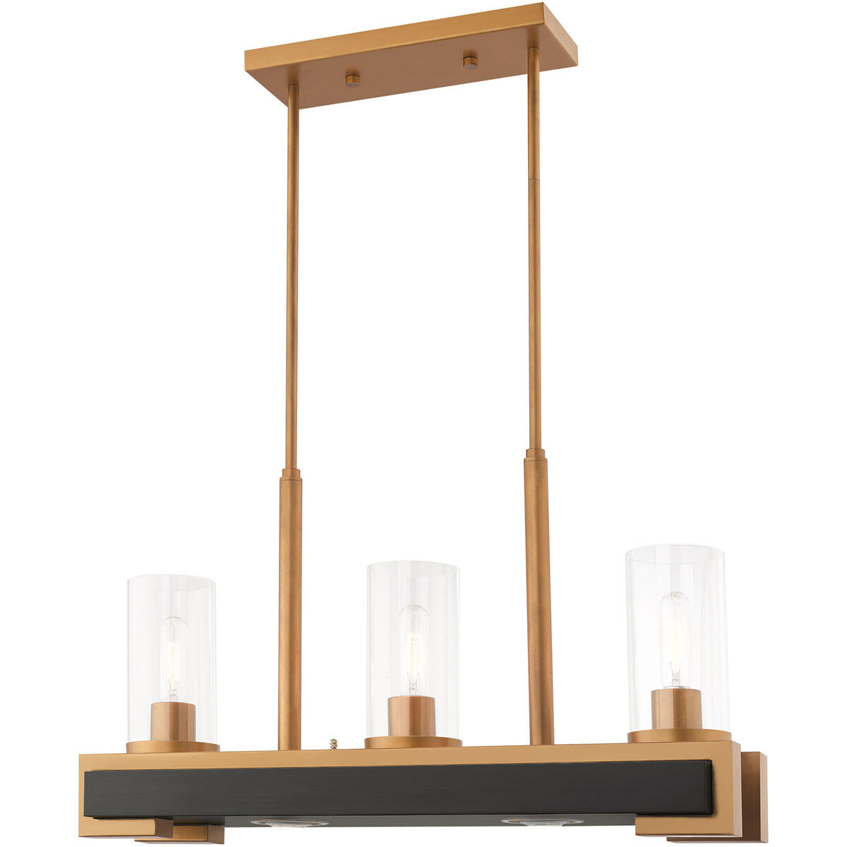 Buttonwood 5 Light 28 inch Aged Gold Linear Chandelier Ceiling Light