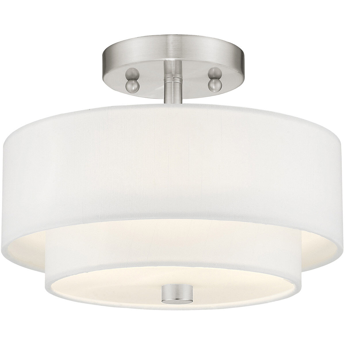 Claremont 2 Light 11 inch Brushed Nickel Semi-Flush Mount Ceiling Light